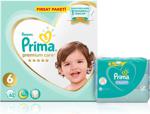 Prima Bebek Bezi Premium Care 6 Beden 62 Adet Ekstra Large Fırsat Paketi + Islak Mendil 156 Yaprak