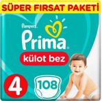 Prima Pants 4 Numara Maxi 54 Adet 2'li Paket Külot Bez