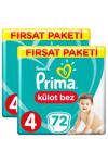 Prima Pants 4 Numara Maxi 72 Adet 2'li Paket Külot Bez