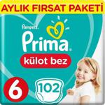 Prima Pants Külot Bebek Bezi 6 Beden Ekstra Large Aylık Paket 102 Adet