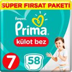 Prima Pants Külot Bez 7 Beden Numara Bebek Bezi 58 Adet (17+ Kg İçin)