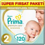 Prima Premium Care 2 Numara Mini 60\'Lı 2 Paket Bebek Bezi