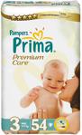 Prima Premium Care 3 Numara Midi 54'lü Bebek Bezi