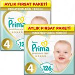 Prima Premium Care 4 Numara Maxi 126'lı 2 Paket Bebek Bezi