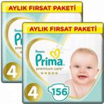 Prima Premium Care 4 Numara Maxi 156'lı 2 Paket Bebek Bezi