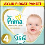 Prima Premium Care 4 Numara Maxi 156'lı Aylık Fırsat Paketi Bebek Bezi