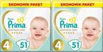 Prima Premium Care 4 Numara Maxi 51'li 2 Paket Bebek Bezi