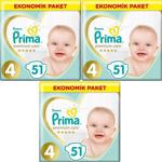 Prima Premium Care 4 Numara Maxi 51'li 3 Paket Bebek Bezi