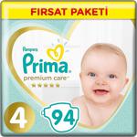 Prima Premium Care 4 Numara Maxi 94'lü Fırsat Paketi Bebek Bezi