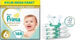 Prima Premium Care Bebek Bezi Beden:6 (13+kg) Extra Large 168 Adet Aylık Mega Pk + 3 Adet Mendil