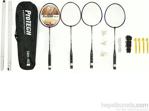 Protech Badminton Raket Seti - 4 Adet Raket + 3 Adet Top + File + Çanta