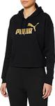 Puma Ess+ Cropped Metallic Hoodie Kadın Black - Gold L