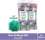 Pure Line Incir & Beyaz Gül Duş Jeli 400 Ml X 2 + Lif