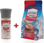 Purelife Himalaya Tuzu - Set - Granül Kristal Kaya Tuzu Pembe 500G Seramik Değirmenli 120G