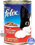 Purina Felix Sığır Etli ve Tavuklu 400 gr 24'lü Paket Yetişkin Kedi Konservesi