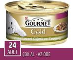 Purina Gourmet Gold Çifte Lezzet Ciğer & Tavşan Kedi Konservesi 85Gr 24Lü