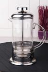 Queen's Kitchen Cam Üzeri Çelik Kaplama Lüx 350ml French Press P-cam-400580-çizgi