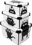 Qutu Style Box Meow- 3 Parça Set Dekoratif Saklama Kutusu