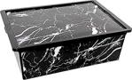 Qutu Trend Box Black Marble Dekoratif Saklama Kutusu- 25 Litre - 25 Lt