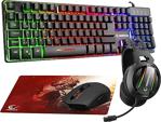 Rampage Km-424 Tafu Rainbow Aydınlatmalı Usb Gaming Combo Set (Klavye+ Kulaklık+ Mouse+ Pad)