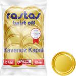 Rastaş Paketli 10 Adet Kavanoz Kapağı -Gold - 82 Mm