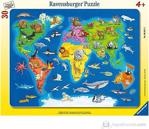 Ravensburger 30 Parça Büyük Çerçeveli Puzzle Hayvanlar Dünya Haritası 066414