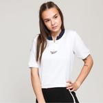 Reebok Ft8121 Cropped V Neck Kadın Beyaz Tişört