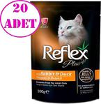 Reflex Plus Pouch Tavşan Ve Ördekli Yetişkin Kedi Konservesi 100