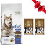 Reflex Somonlu Pirinçli Yetişkin Köpek Maması 15 Kg + 2 Adet Dana Etli Stick Ödül