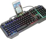 Reidan Oyuncu Klavyesi Işıklı Mekanik Kablolu Rampage Gaming Keyboard Gümüş Siyah