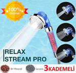 Relax Stream Pro 3 Kademeli %50 Su Tasarruflu Duş Başlığı - Kokulu ve Arıtmalı Duş BaşlığI