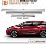 Renault Clio 4 SPORT TOURER Krom Cam Çıtası 8 Parça 2012-2018