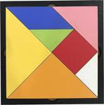 Renkli Ahşap Tangram Puzzle 10x10cm