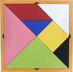 Renkli Ahşap Tangram Puzzle 20x20cm