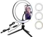 Renksan 10'' Youtuber Makyaj Led Halka Işık Kuaför,Make Up Ring Light Tripod Masa