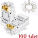 Rj45 Jack Rj-45 Jak Uç 100 Adet Network Cat5E İnternet Modem Adsl