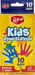 Roll-Up Nitril Kids Oyun Eldiveni Kırmızı&Mavi 10'Lu