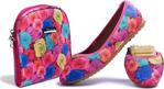 Rollbab Meilland Rose Kadın Babet Ayakkabı Çanta Set Karışık Çok Renkli 34