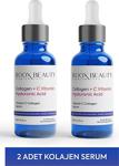 Roox Beauty 2 Adet Kolajen - C Vitamini - Hyaluronik Asit - Hücre Yenileyici Yüz Serumu 30 Ml
