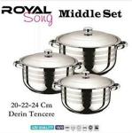 ROYAL MIDDLE SET PASLANMAZ ÇELİK TENCERE SETİ 20-22-24 cm