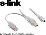 S-Link Sl-U52 Usb 2.0 2Xam/+Usb 5 Pin Hdd Kablo