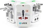 S-link SLX-04A Universal 1A 2xUsb Akım Korumalı Çevirici Priz Ada