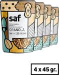 Saf Nutrition Fıstık Ezmeli & Fındıklı Granola, 45Gr X 4