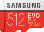 Samsung Evo Plus 512 Gb 100 Mb/S U3 Uhs-I Class 10 Mb-Mc512Ha Microsdxc Kart