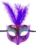 Samur Mor Renk Tüylü Yılbaşı Parti Maskesi