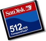 Sandisk 512 Mb Compact Flash Hafıza Kartı