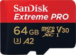 SanDisk 64 GB Extreme Pro 170MB/s microSDXC SDSQXCY-064G-GN6MA Micro SD Kart
