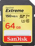 SanDisk Extreme 64 GB 150 MB/s C10 SDXC V30 UHS-I U3 SDSDXV6-064G-GNCIN SD Kart