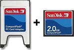 Sandisk Pcmcia-Cf Compact Flash Adaptör + 2Gb Compact Flash Kart