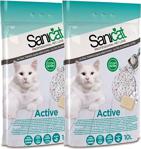 Sanicat Active Topaklaşan İnce Tane Kedi Kumu 10 Lt X 2 Adet